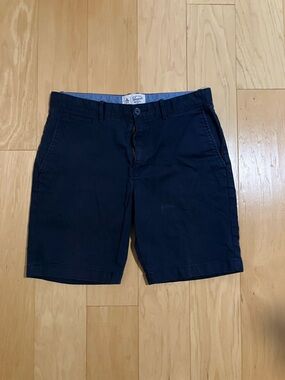 Men's Dark Navy Flat-Front Chino Shorts